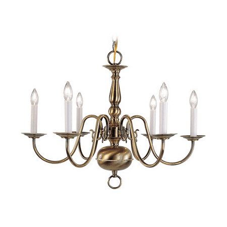 Light Antique Brass Crystal - Chandeliers 6 Light With Antique Brass Steel Drum size 24 in - World of Crystal