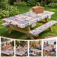 thumbnail image 7 of Tumao 6FT American Flag Picnic Table Cover with Bench Covers and Carrying Bag, 4th of July Waterproof Windproof Camping Rectangle Tablecloths, Washable Polyester Cover for Patio Indoor Outdoor, 7 of 7