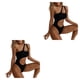 thumbnail image 4 of Guardurnaity Bikinis para mujer, transpirables, sin alambre, elásticos, de repuesto, Sexy, elegante, para playa, para nadar, traje de baño negro Negro METRO 2piezas, 4 of 6