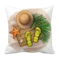 thumbnail image 1 of Sombrero de Paja ABPHQTO Conchas Estrellas de mar Funda de almohada 40x40 cm, 1 of 1