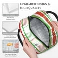 thumbnail image 6 of YFYANG Portable Waterproof Insulated Lunch Bag, Christmas Checkered Stripe Pattern Reusable Cooler Bag / Picnic Bag for Adults Teens, 6 of 9