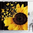 thumbnail image 3 of 4Pcs Sunflower Shower Curtain and Rug Sets Bathroom Decor, Waterproof Shower Curtain with Hooks and 3Pcs Toilet Cover Mat Set, 3 of 7