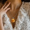 thumbnail image 3 of Tangerine Women's Glass Design Circular Pendant Necklace - Sparkle and Shine with this Elegant Necklace, 3 of 5