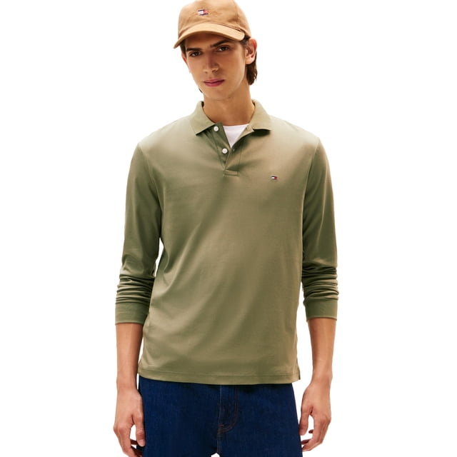 Polo de manga larga Tommy Hilfiger para hombre, Liquid Cotton