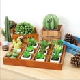 thumbnail image 3 of VARIOS Caja De Almacenamiento De Bonsai  Contenedor De Hierbas Decoración Del Jardín arte De DIY Decoración Interior Libre 3-Grid 16 CUTICAT Jardinera suculenta de madera, 3 of 8
