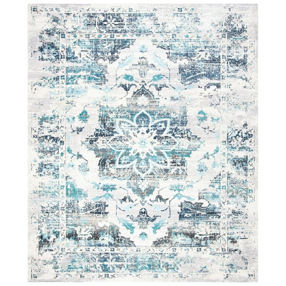 SAFAVIEH Aria Ruadhan Distressed Area Rug, Cream/Grey, 5'1" x 7'6"