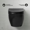 thumbnail image 3 of Ivy Wall-Hung Toilet Bundle 0.8/1.6 GPF Dual Flush in Matte Black with Brass Flush Plate, 3 of 12