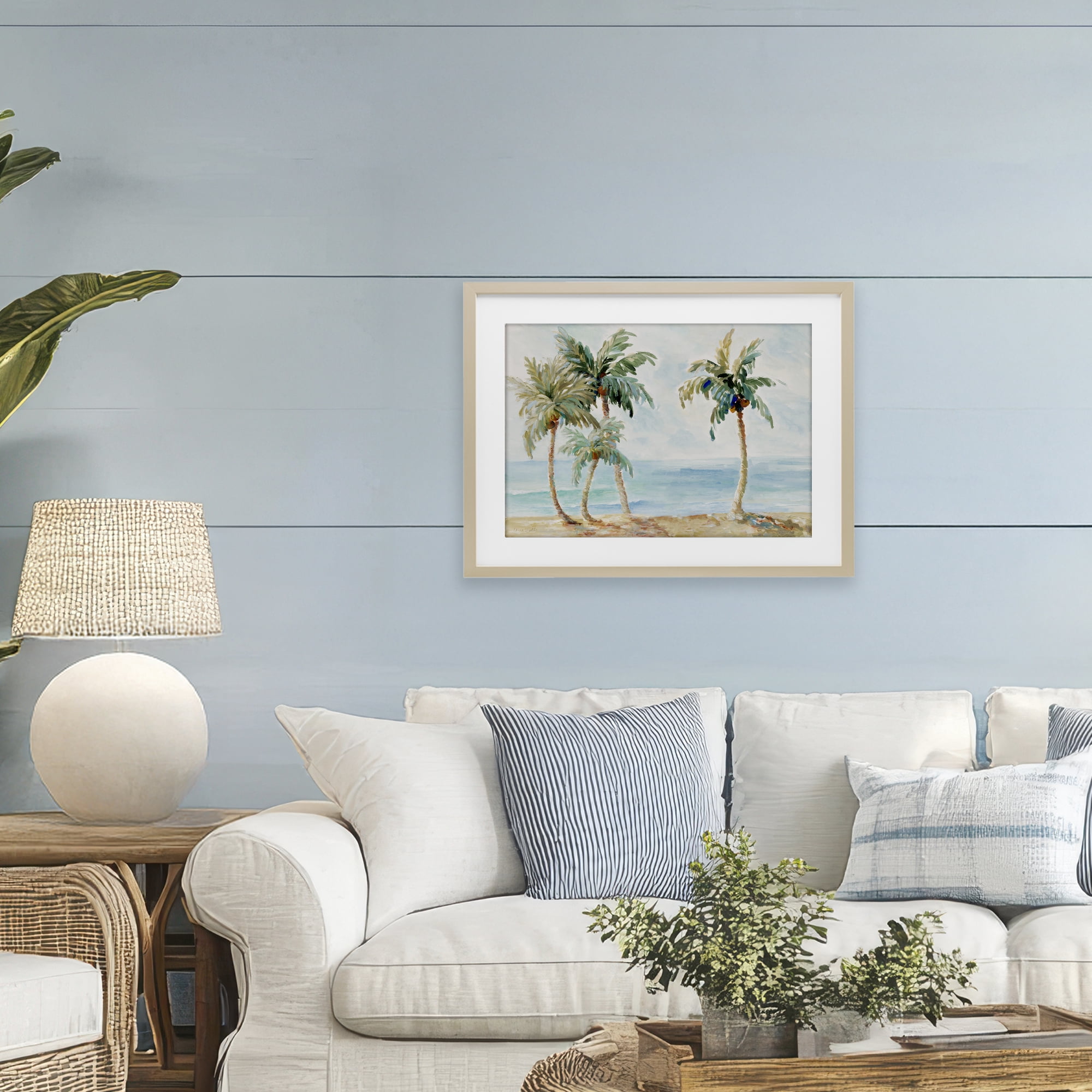 Stupell Industries Palm Trees in Paradise Birch Framed Print Under Glass, design by Lanie Loreth
