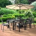 thumbnail image 3 of LeisureMod Chelsea Modern Outdoor Patio Dining Armchair with Removable Cushion, Aluminum Frame Weather-Resistant Chair for Backyard, Garden, Balcony & Deck, 3 of 16