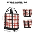 thumbnail image 2 of Large Capacity Insulated Tote Bag16.1×13.4×7.5in Thermal Insulation And Easy To Clean Strong Bearing Capacity Can Be Reused Indianred Checked Hand-Drawn Sketch_1, 2 of 8