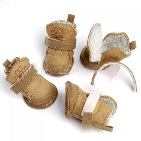 

XM Culture Pet Dog Winter Anti-Skid Comfy Walking Warm Cozy Berber Fleece Shoes Snow Boots