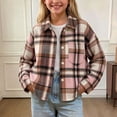 thumbnail image 2 of BLVB Kids Toddler Little Boys Girls Baby Long Sleeve Button down Plaid Shirt Lapel Shacket Jackets Fall Outfits(Multicolor AA2,9-10Years), 2 of 6