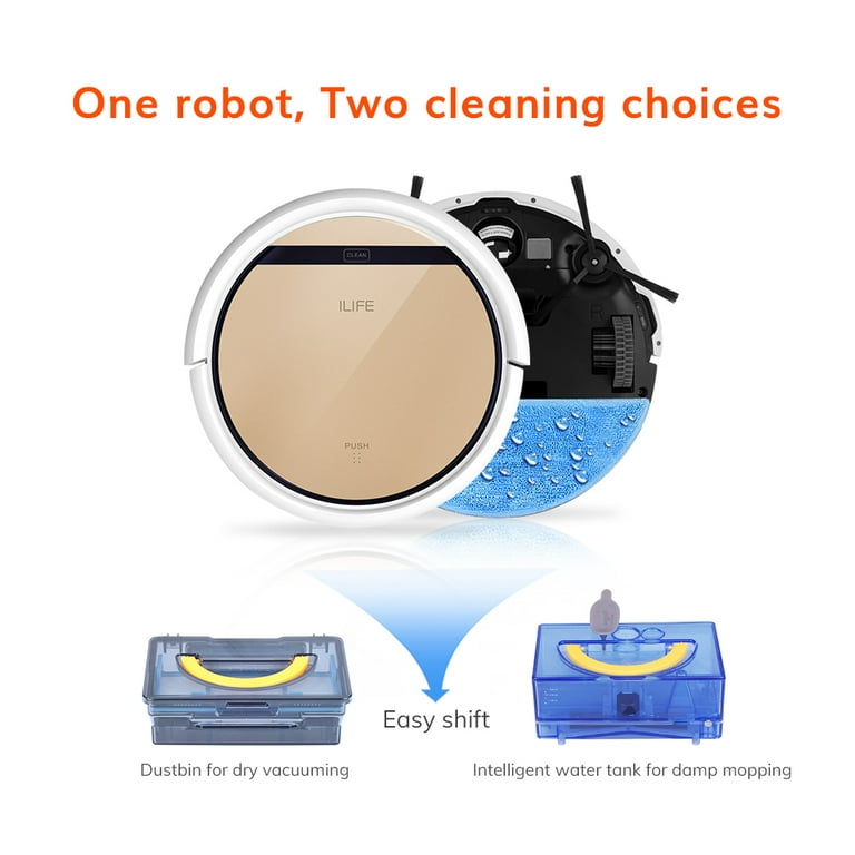 legaal blauwe vinvis Traditie ILIFE V5s Pro-W, Robot Vacuum and Mop 2 in 1, with Water Tank, Self Charging,  Tangle Free for Pet Hair - Walmart.com