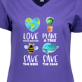 thumbnail image 4 of Inktastic Earth Day Plant a Tree Save the Bees Save the Seas Love Your Mother Earth Women's V-Neck T-Shirt, 4 of 5
