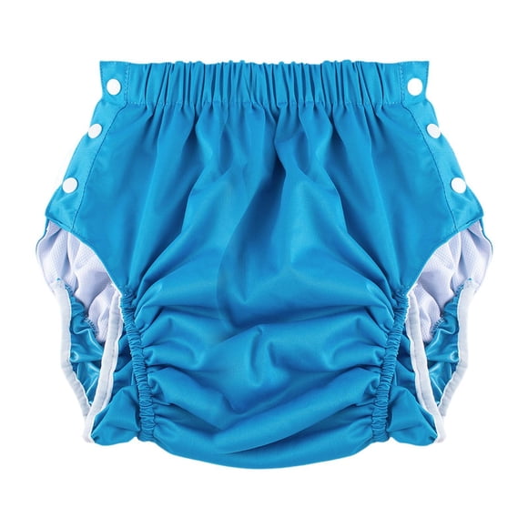 Pañal de tela reutilizable unisex para adultos, con apertura lateral, lavable, ajustable, para nadar, para personas mayores, ligero Azul XL