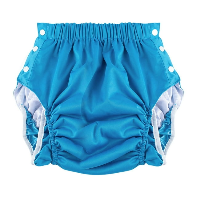 Pañal de tela reutilizable unisex para adultos, pañales para nadar para personas mayores, suaves y cómodos. Azul XXL