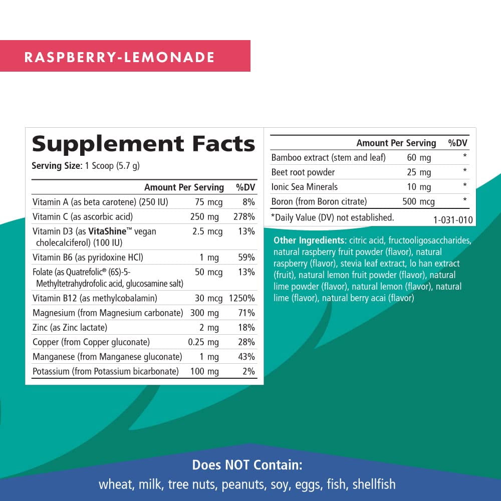 Pure Essence Labs Ionic Fizz Magnesium Plus, Anti-Stress Supplement Drink Powder, Gluten Free and Non-GMO Magnesium Powder (Raspberry Lemonade, 6.03 Ounce (Pack of 1))