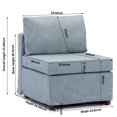 thumbnail image 2 of Couch, Accent Armless Chair, Modern Fabric Linen Middle Module for Modular Sofa Sectional Sofa Couch Chair, Cushion Covers Removable and Washable, Grey, 2 of 7
