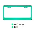 thumbnail image 1 of KA Depot Green Chrome Mirror License Plate Frame T304 Stainless Steel + Metal Screw Caps, 1 of 3
