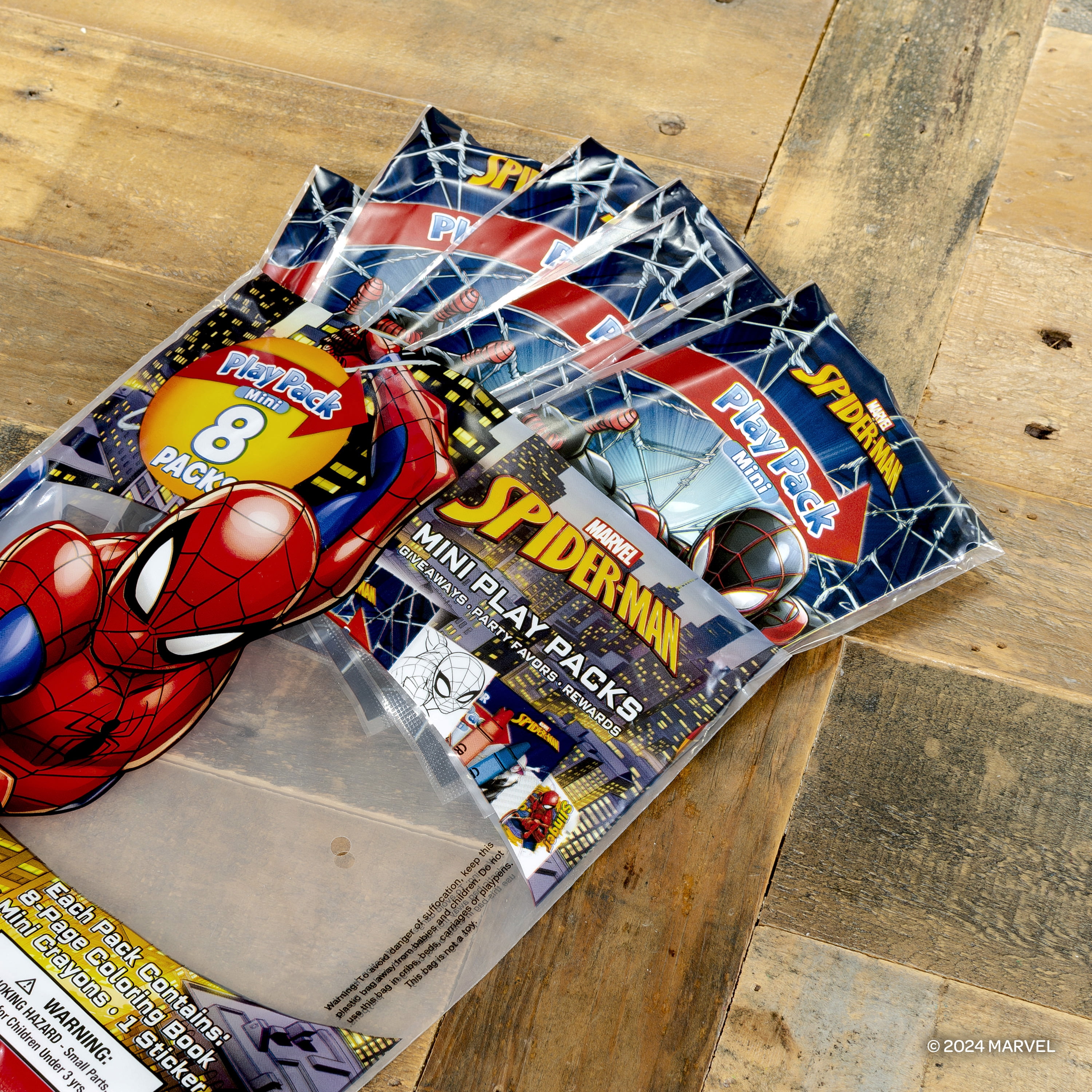 (2 pack) Marvel Spider-Man 8 Count Mini Play Pack with Small Coloring Book and Crayons, Paper Party Favors