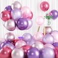 thumbnail image 1 of Globos metálicos de 12 pulgadas, púrpura, rosa y plata brillante (60 unidades), 1 of 2