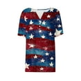 thumbnail image 5 of Summer Cleans Tops For Women American Flag Graphic Tee Shirts Henley Neck Tunic Tops Short Sleeve T Shirts Pullover Sweater Blouses Light Breathable T-Shirt Beach Vacation Outfits, 5 of 5