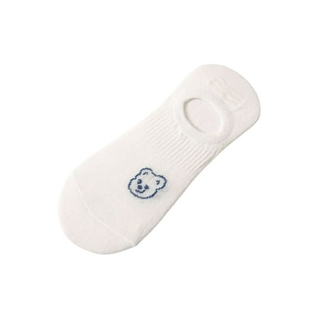 

Women s Ankle Boat Invisible Sock Cartoon Animal Anti-slip White Short Sock