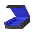 thumbnail image 3 of Caja de almacenamiento para cartas coleccionables de 4 filas, de cuero sintético premium, ideal para coleccionar cartas, organizador de exhibición Azul, 3 of 9