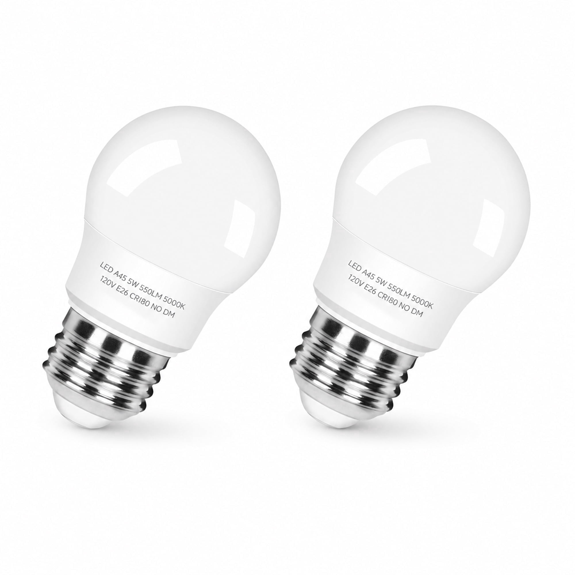 DATBETTER Refrigerator LED Light Bulb, 40W Equivalent 5W 120V Daylight White 5000K, E26 Base Non-dimmable Waterproof A15 Bulb for Fridge&Freezer, 2 Pack