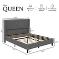 thumbnail image 3 of TROPOW Queen Bed Frame,with 50.4" Tall Wingback Headboard, Corduroy Upholstered Platform Bed Frame, Wooden Slats, No Box Spring Needed, Noise Free, Grey, 3 of 9