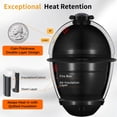 thumbnail image 6 of Flintex 22" Kamado Charcoal Grill & Smoker, Egg-Style Grill with Cast Iron Grates, Prep Table and Storage Cart for Outdoor BBQ, 6 of 9