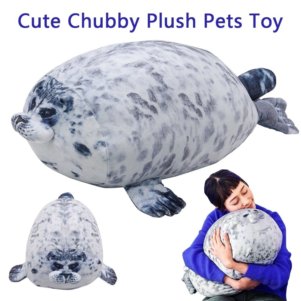 Cute Chubby Plush Seal Throw Pillows Soft Cotton Stuffed Animal Pets Toy Pillow Great Gift for