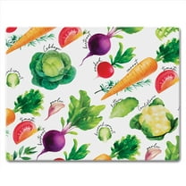 CounterArt "Delicious Veggies" 3mm Glass Cutting Board 10" by 8"