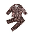 thumbnail image 1 of goowrom Boys Girls Pajamas Set Leopard Print Tops+Shorts/Trousers, 1 of 10