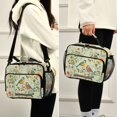 thumbnail image 5 of FORMRS Student Lunch Bag Insulated Reusable Cooler Box with Zipper Pockets, Green Floral Pattern, 5 of 9