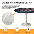 thumbnail image 6 of Basketball Astronaut Elastic Fitted Round Table Cover Planet Rock Runner Waterproof Outdoor Tablecloth for Holiday Party, Picnic, Patio & Dining Fits Tables Up to 45"-54", 6 of 8
