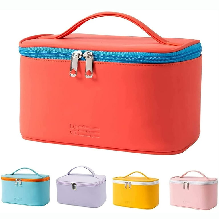 Makeup Bag Travel Cosmetic Bags for Women Girls Zipper Pouch Makeup  Organizer Waterproof Cute (Light Pink) 