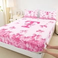 thumbnail image 4 of Erosebridal Girly Pink Bow-tie Queen Sheet Sets, Cartoon Monogrammed T Bed Set, 4pcs, 4 of 5