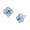 Aquamarine, variant on Four-Leaf Clover Knot Stud Earrings for Women, Round Cut Birthstone Earrings, Hypoallergenic Silver Plated Jewelry Gift for Birthday Christmas