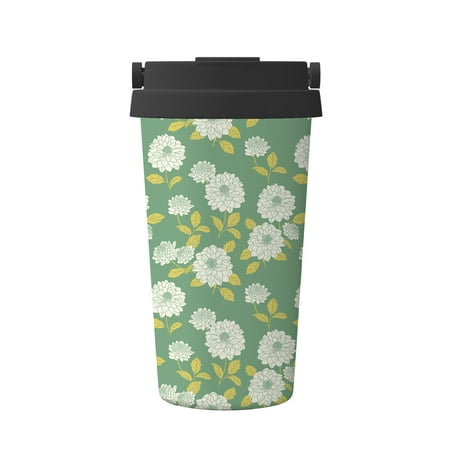 

Tumbler 17oz Gifts For Men Woman Dahlia Flower Silhouette Handheld Coffee Cup with Leakproof Lid Stainless Steel Mug Insulated Travel Mug Home Office