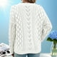 thumbnail image 5 of Top bonito,Suéter de punto con cuello en V para mujer, top acrílico de manga larga, jersey informal de color sólido para el hogar, sopatenor, 5 of 9