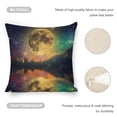 thumbnail image 4 of Full moon lake stars Linen toss pillowcase Decoration pillowcase Gift preferred 18x18" Cushion cover 2 set Sofa pillowcase Sofa bedroom living room car, 4 of 7