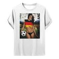 thumbnail image 3 of TSADFHJI Chemises pour Hommes Coupe Classique Décontractée Automne Drapeau d'Allemagne Imprimé Manches Courtes Col Rond T-Shirt Floral Tendance Mode Chemise de Base m Blanc, 3 of 6