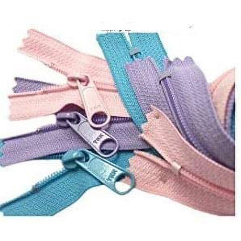 YKK 16 Inch 3pcs Assorted Hottest Colors 4.5 Handbag Zippers â€“ Extra-Long  Pull Closed Bottom Made in USA Color #547 Parrot Blue, 553 Lavender, 851 