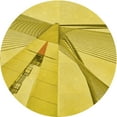thumbnail image 1 of Ahgly Company Indoor Round Patterned Banana Yellow Area Rugs, 3' Round, 1 of 6