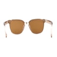 thumbnail image 4 of Womens Metal Brow Line Inset Lens Horn Rim Fashion Sunglasses Clear Beige Brown, 4 of 5