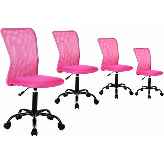 Mesh Office Chair Computer Desk Chair Ergonomic Desk Chair Mid Back Mesh Chair Height Adjustable Home Office Chair Modern Task Computer Chair No Armrest Executive Rolling Swivel Chair,Pink