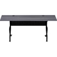 thumbnail image 7 of Lorell Charcoal Flip Top Training Table Charcoal Rectangle, Melamine Top - Black Four Leg Base - 4 Legs - 72" Table Top Width x 23.60" Table Top Depth - 29.50" Height - Melamine, 7 of 7