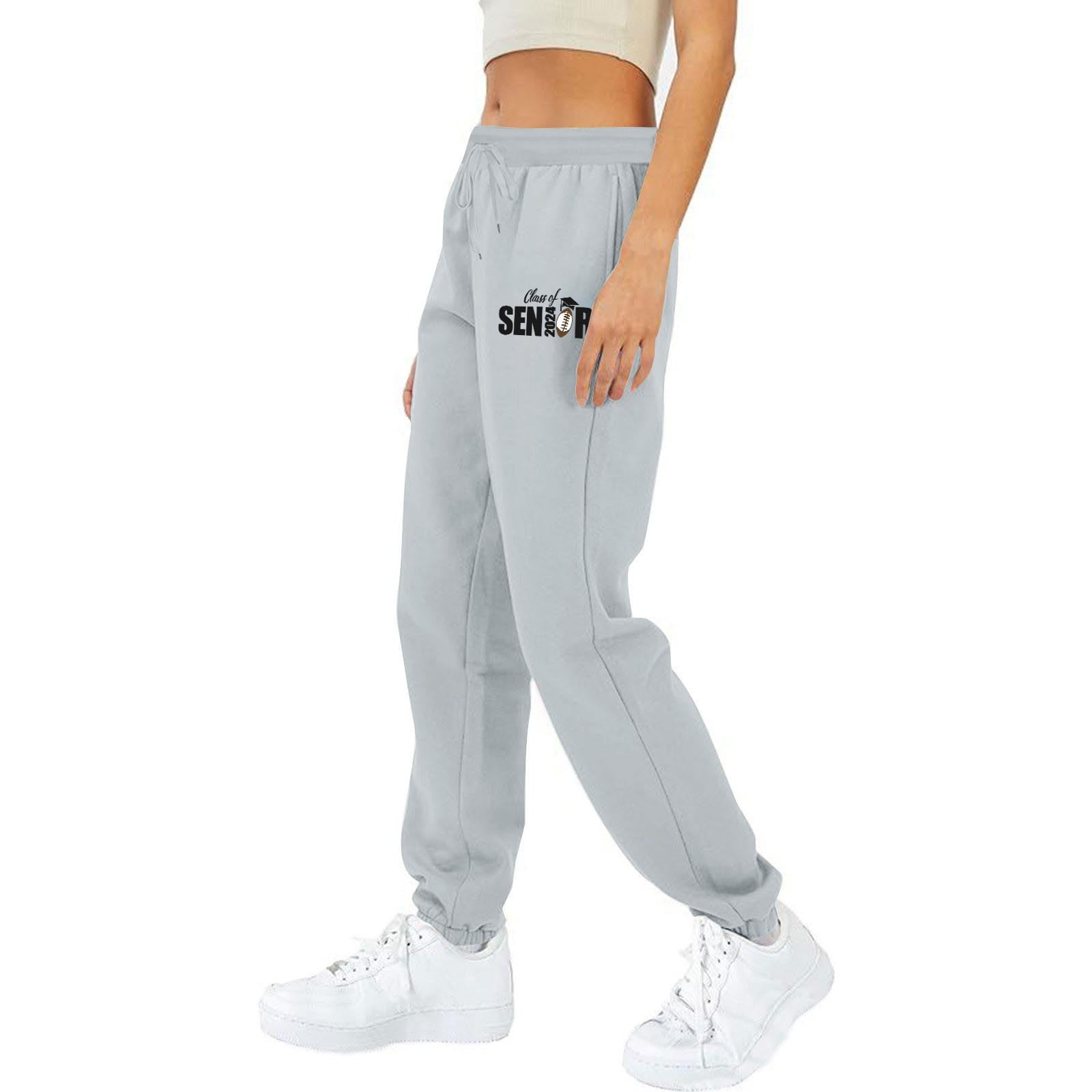 Womens Sweatpants Drawstring Fleece Lined Joggers Pants Solid Running Spring Sweatpants Women XXL - image 4