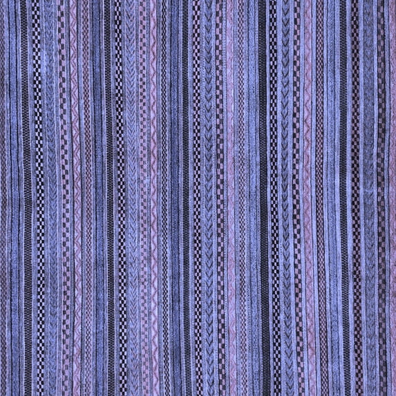 Ahgly Company Machine Washable Indoor Square Abstract Blue Modern Area Rugs, 7' Square